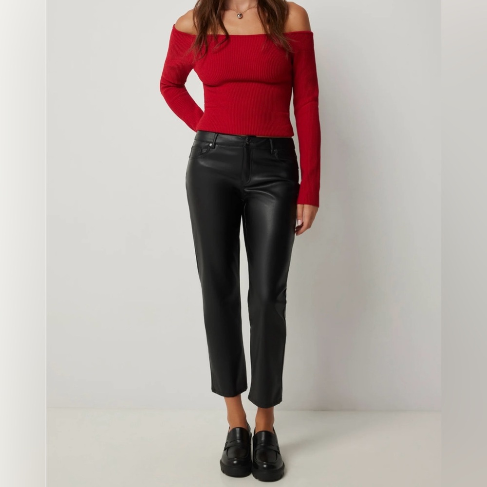 NWT Crop Vegan Leather Trousers